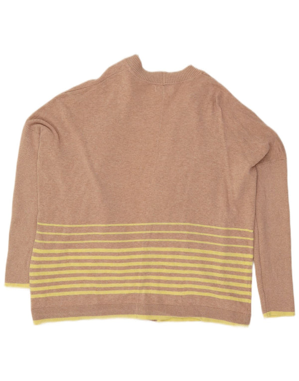 Maglione cardigan oversize da donna White Stuff UK 12 Beige medio a righe