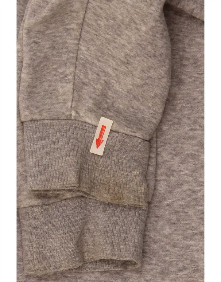 Maglione con cappuccio e zip Adidas da uomo grigio medio chiazzato