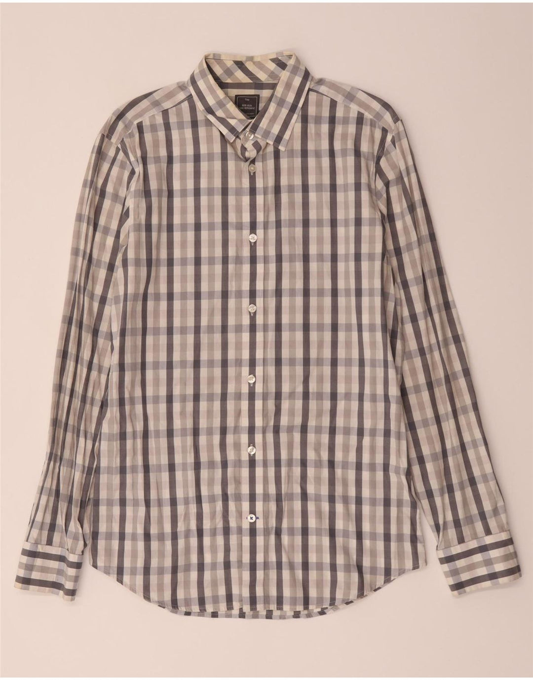 Camicia Gap da uomo slim fit in cotone a quadri grigio medio