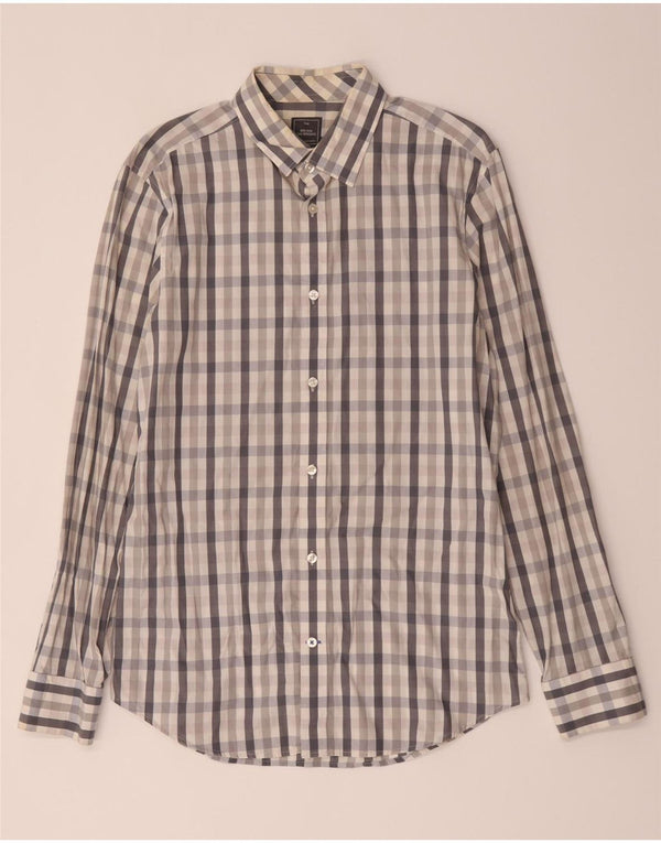 Camicia Gap da uomo slim fit in cotone a quadri grigio medio