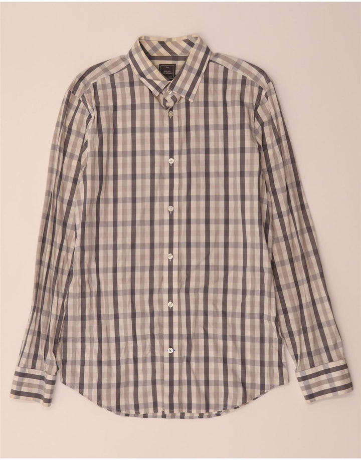 Camicia Gap da uomo slim fit in cotone a quadri grigio medio