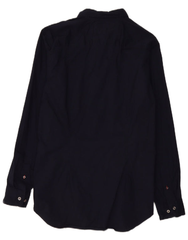 Camicia slim fit da uomo Tommy Hilfiger grande in cotone blu navy