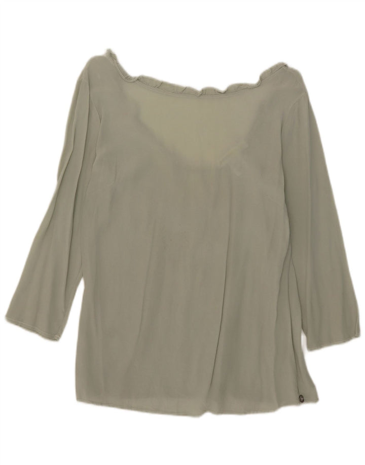 Camicetta da donna con maniche a 3/4 Ottod'Ame UK 10 piccola seta verde