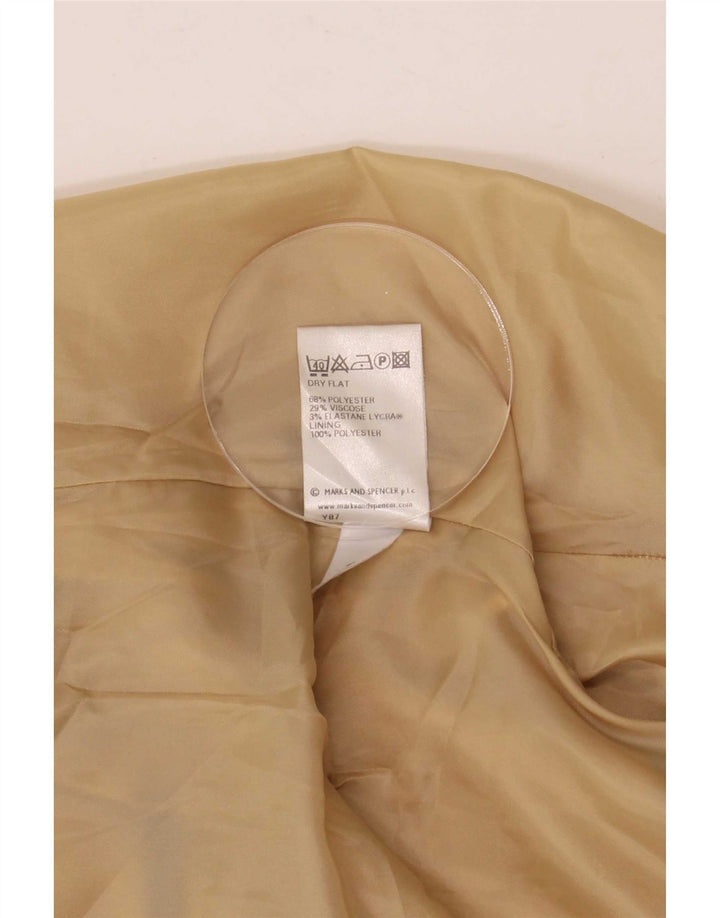 Cappotto da donna Marks & Spencer UK 8 piccolo poliestere a quadri beige