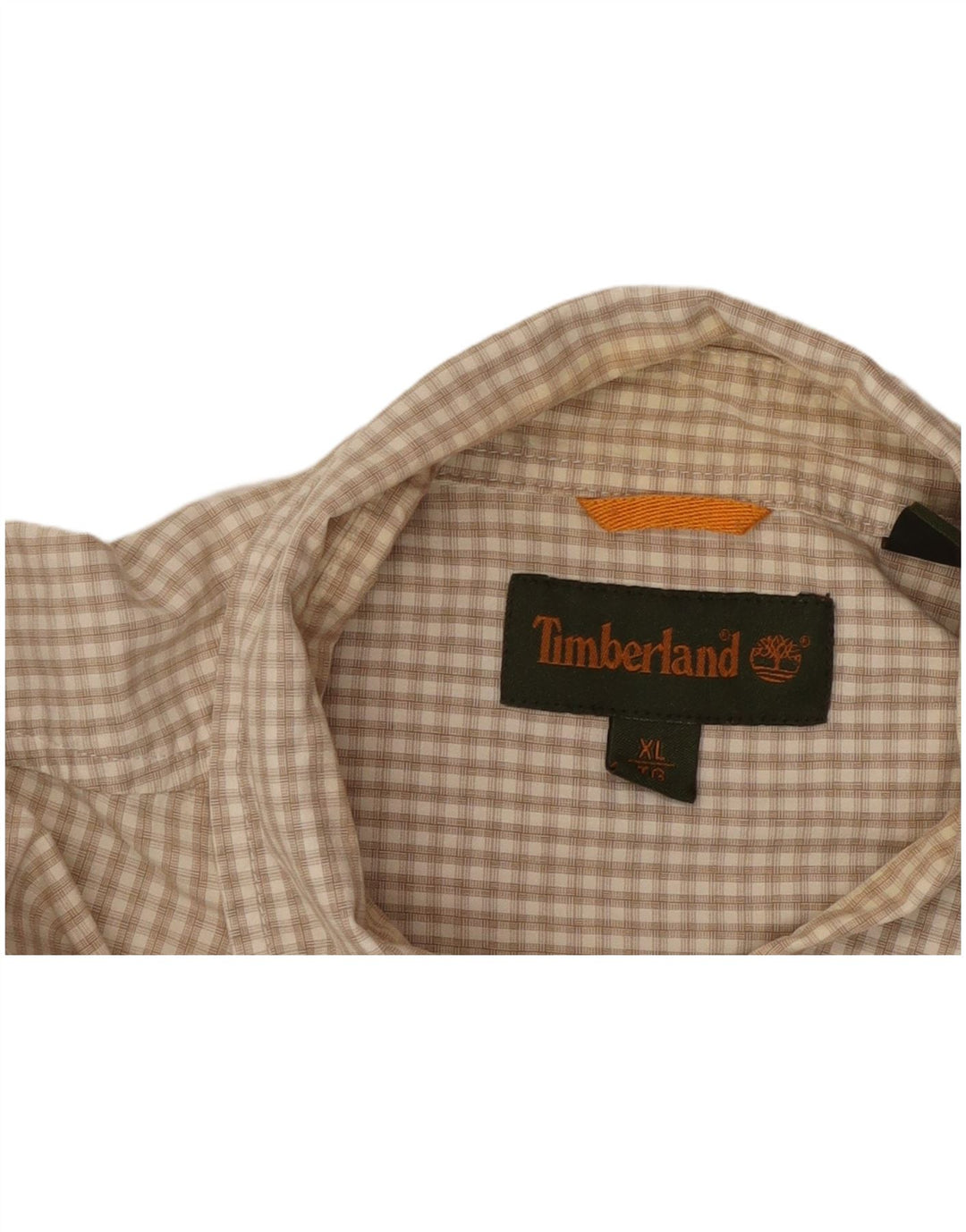 Camicia a maniche corte da uomo TIMBERLAND XL in cotone a quadri beige