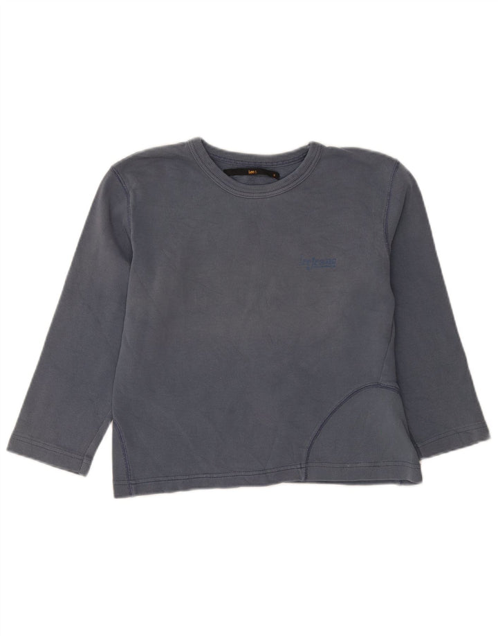 Top corto da donna Lee manica 3/4 UK 12 Blu medio