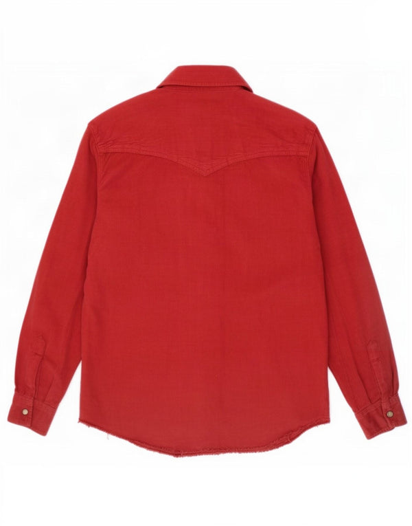 Camicia da donna in velluto a coste Carrera UK 16 grande cotone rosso