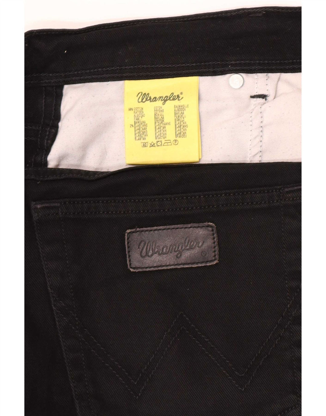 Jeans dritti elasticizzati Texas da uomo Wrangler W36 L32 cotone nero