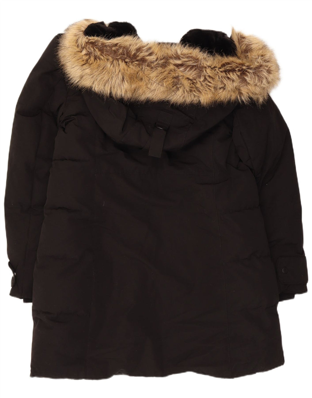 Cappotto imbottito con cappuccio da donna Zara UK 16 grande poliestere nero