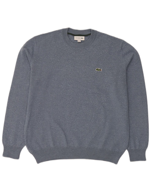 Maglione maglione girocollo da uomo vestibilità classica Lacoste taglia 6 XL lana blu