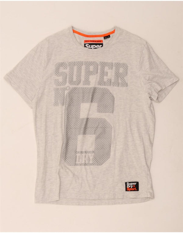 T-shirt grafica da uomo Superdry Top 2XL cotone chiazzato grigio