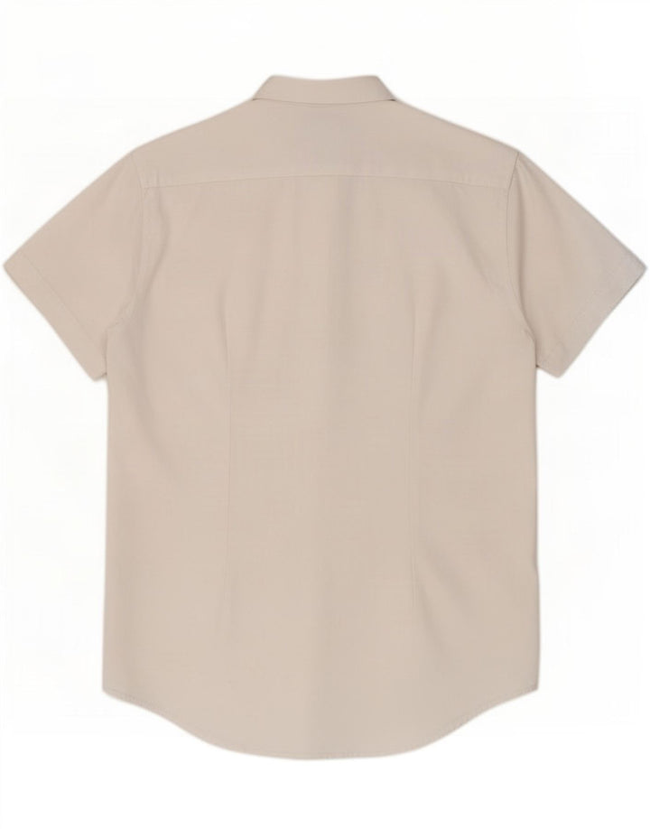 Camicia slim fit a maniche corte da uomo Zara bianca media