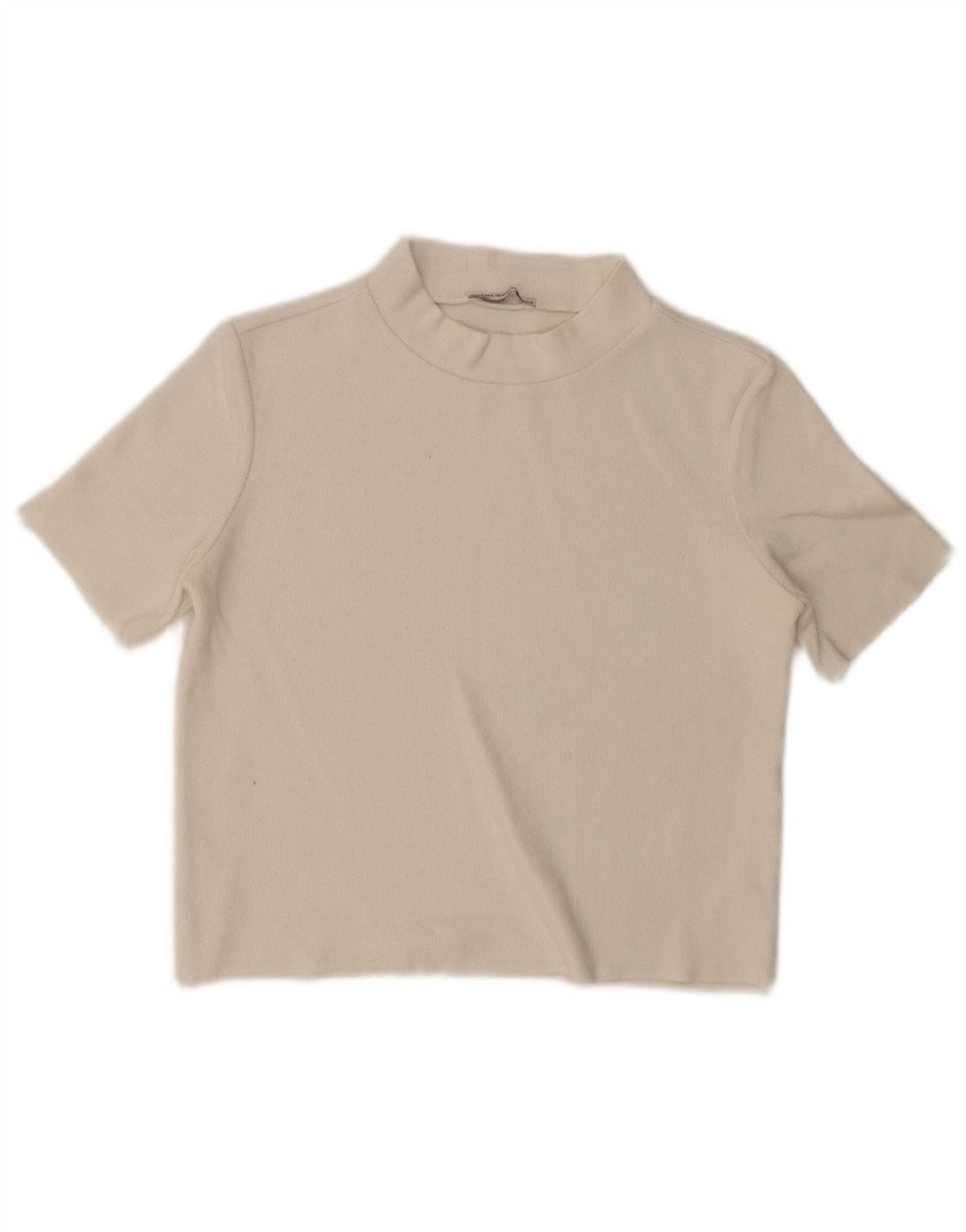 Top corto Zara Trafaluc da donna UK 10 piccolo bianco sporco