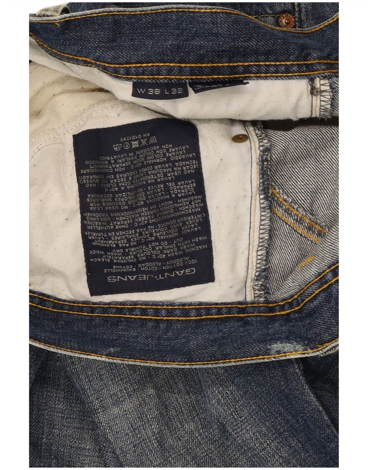 Jeans dritti da uomo Gant W38 L32 in cotone blu