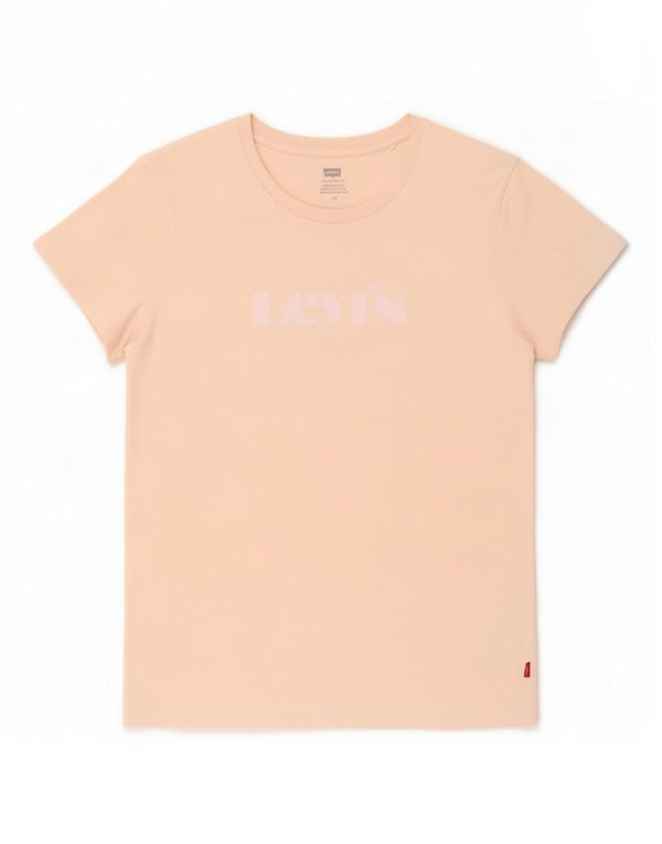 T-shirt grafica da donna Levi's Top UK 14 grande cotone rosa
