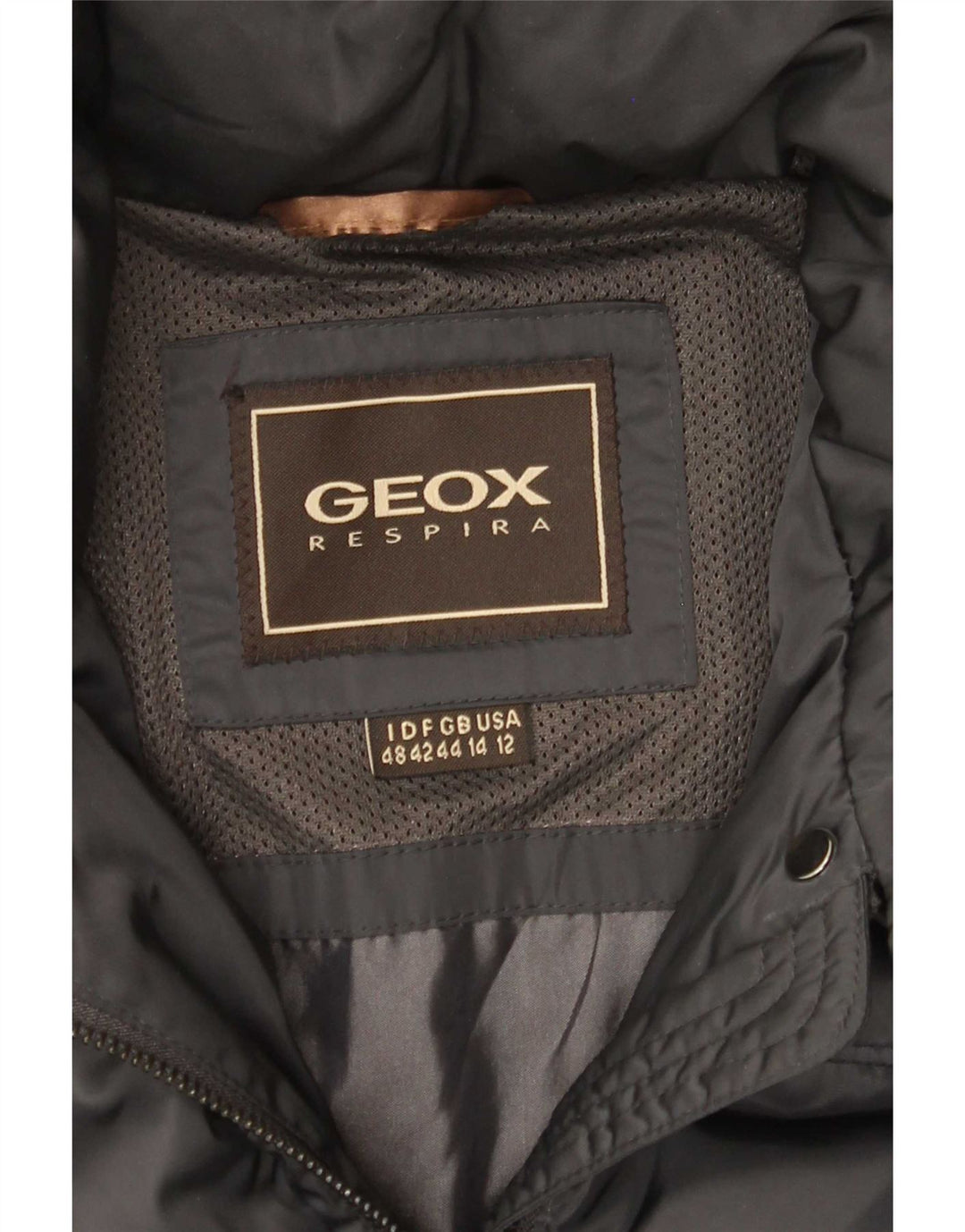 Giacca imbottita con cappuccio Geox Respira da donna UK 14 grande grigia