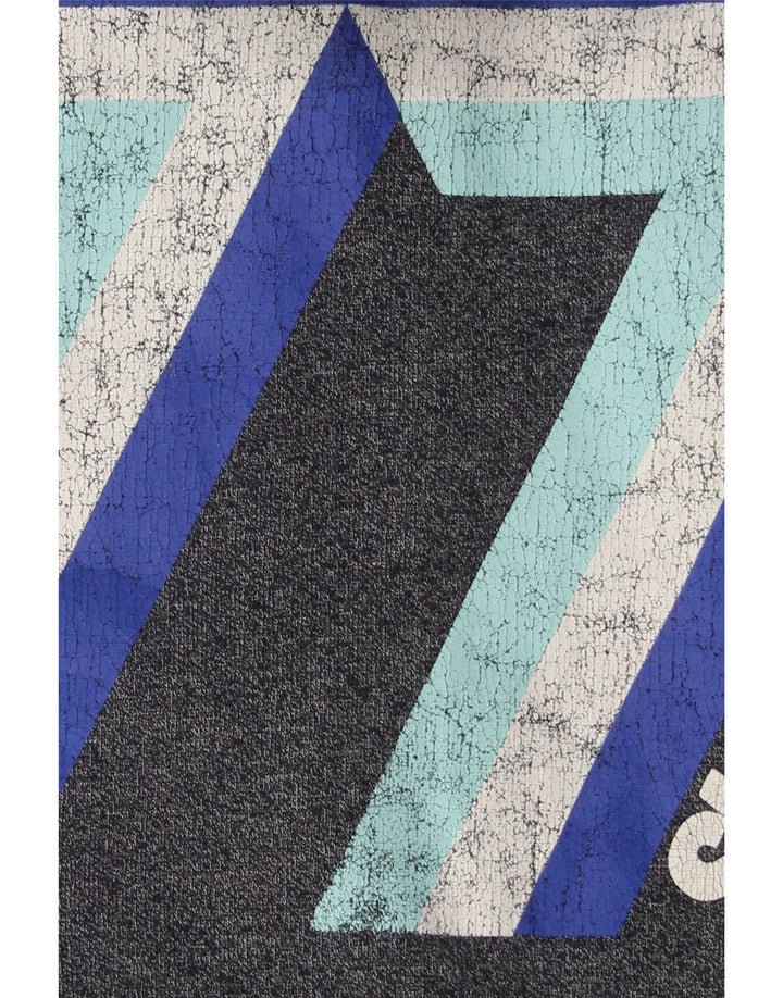 Maglione con cappuccio e zip grafica da uomo SUPERDRY in cotone blu navy medio