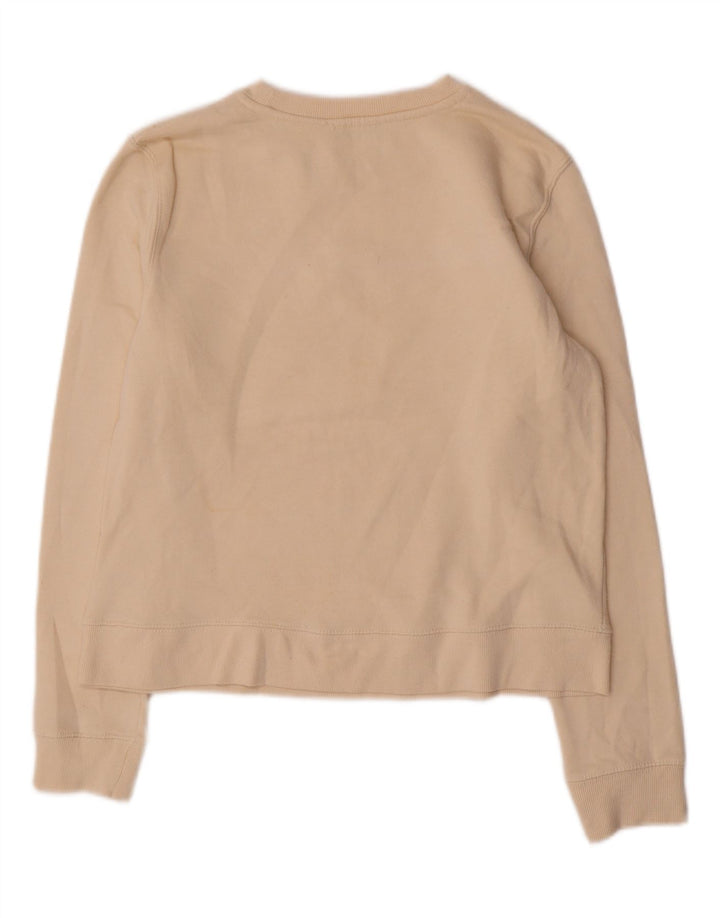 Felpa con grafica da donna Zara UK 14 cotone bianco sporco medio
