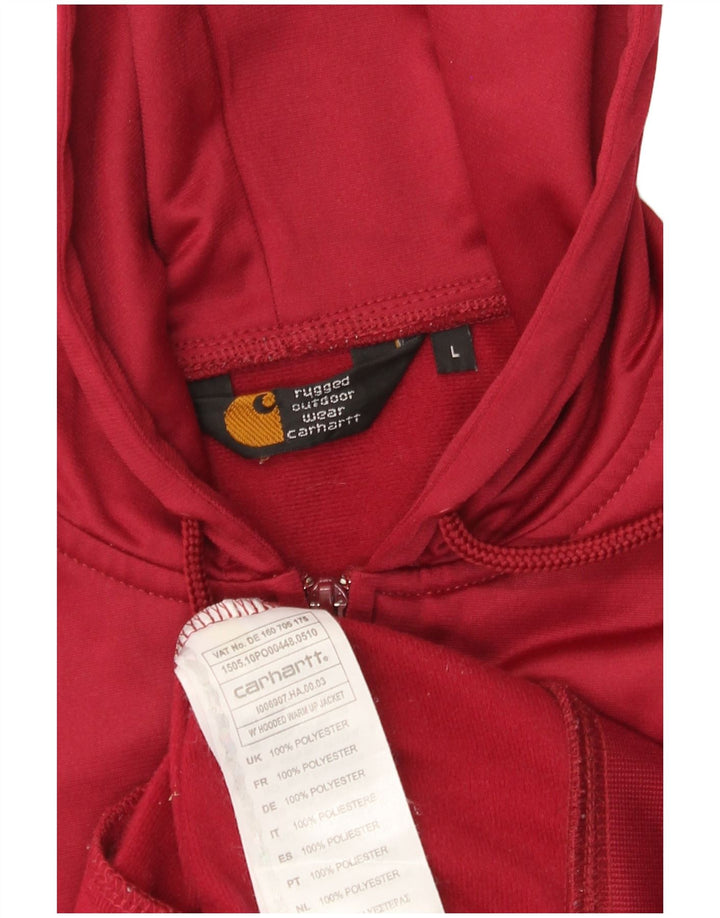 Maglione con cappuccio e zip da donna Carhartt UK 16 Large Rosso Poliestere