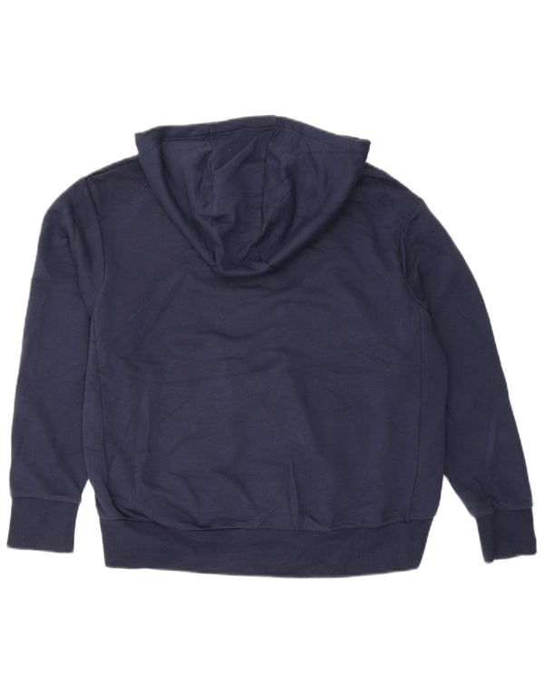 Felpa con cappuccio e zip grafica Nike Dri Fit da donna UK 14 medio blu navy