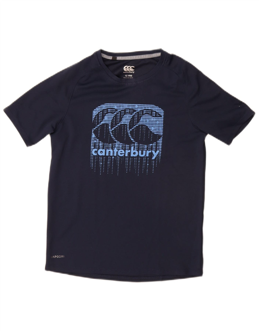 T-shirt grafica per ragazzi CANTERBURY Top 11-12 anni in poliestere blu navy