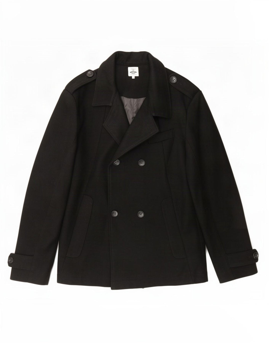 Cappotto da marinaio da donna Umbro UK 42 XL classico in lana nera