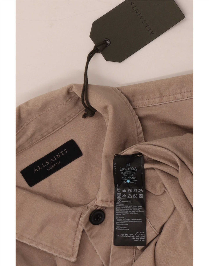 Camicia da uomo All Saints in cotone beige medio