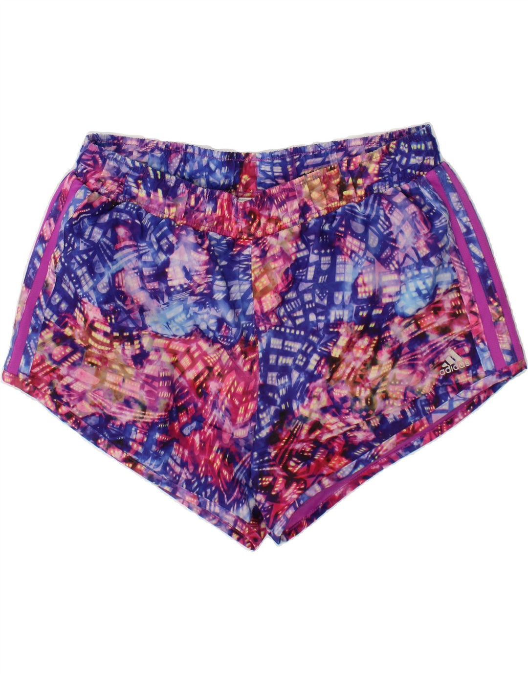 ADIDAS Girls Abstract Pattern Sport Shorts 11-12 Years Multicoloured Vintage Adidas and Second-Hand Adidas from Messina Hembry 