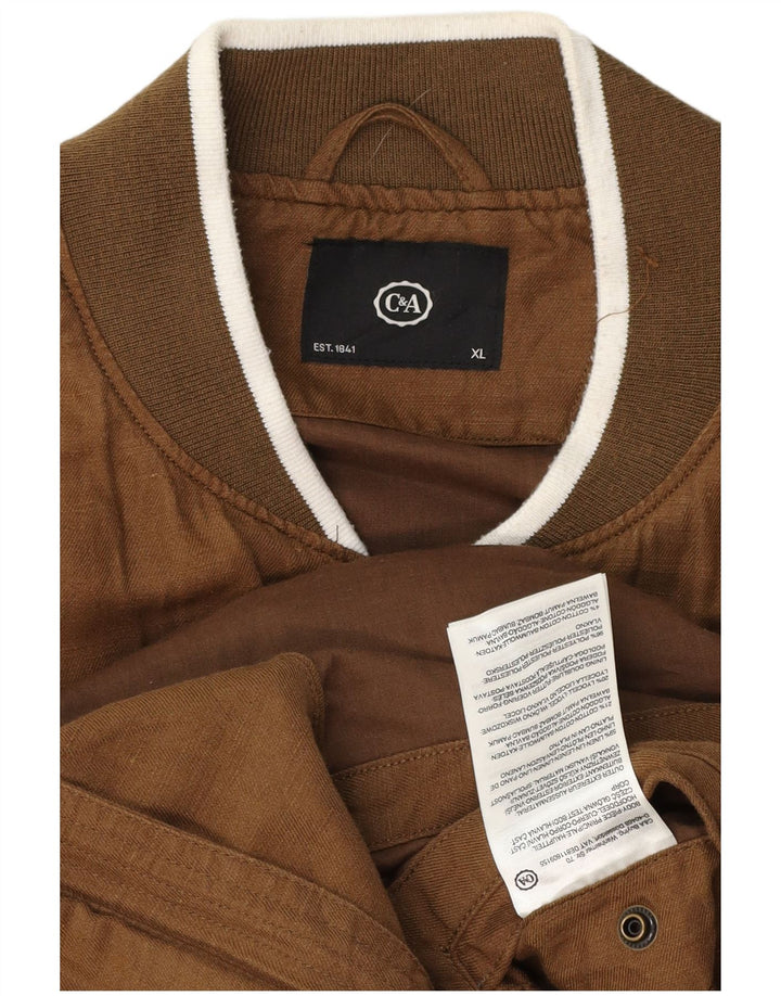 Giubbotto bomber da uomo C&A UK 42 XL cotone marrone
