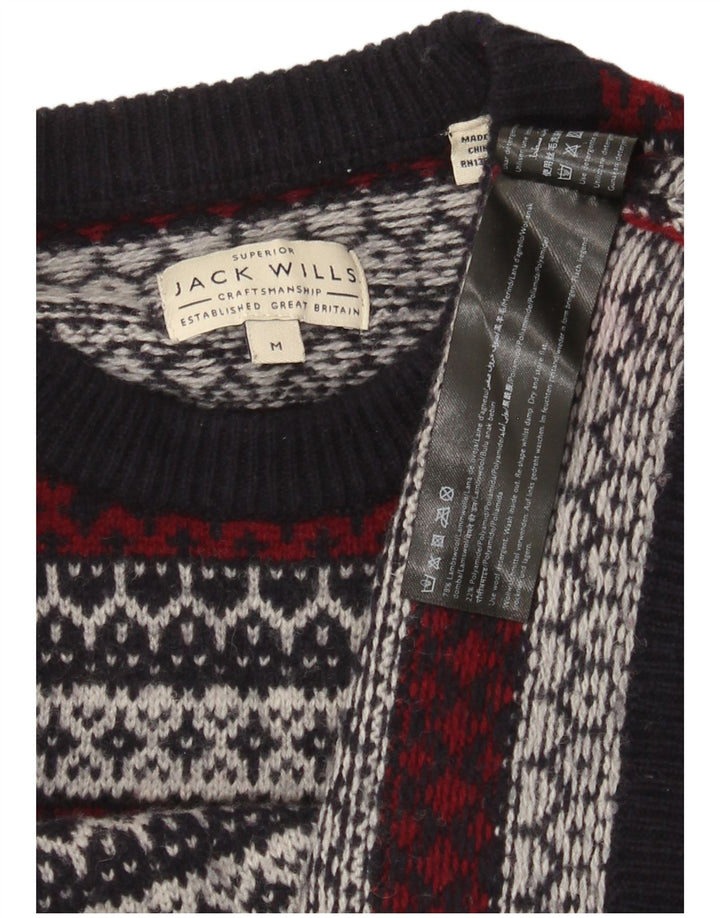 Maglione maglione girocollo da uomo Jack Wills medio blu navy Fair Isle