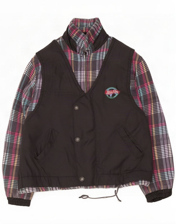 Giacca a vento da uomo John F Gee UK 42 XL Nero a quadri
