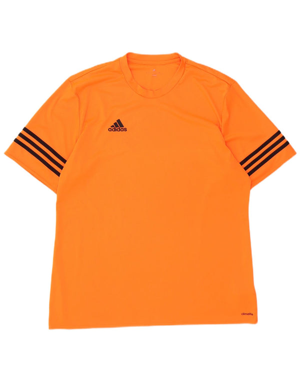 Adidas Mens Climalite T-Shirt Top XL Orange Polyester