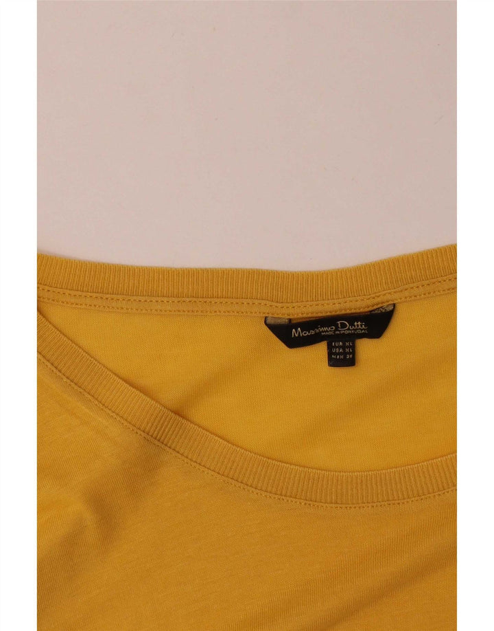 Maglia da donna Massimo Dutti manica 3/4 UK 18 XL Gialla