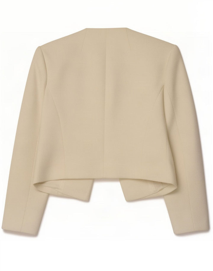Giacca bolero aperta da donna con maniche a 3/4 Hobbs UK 8 piccola poliestere bianco
