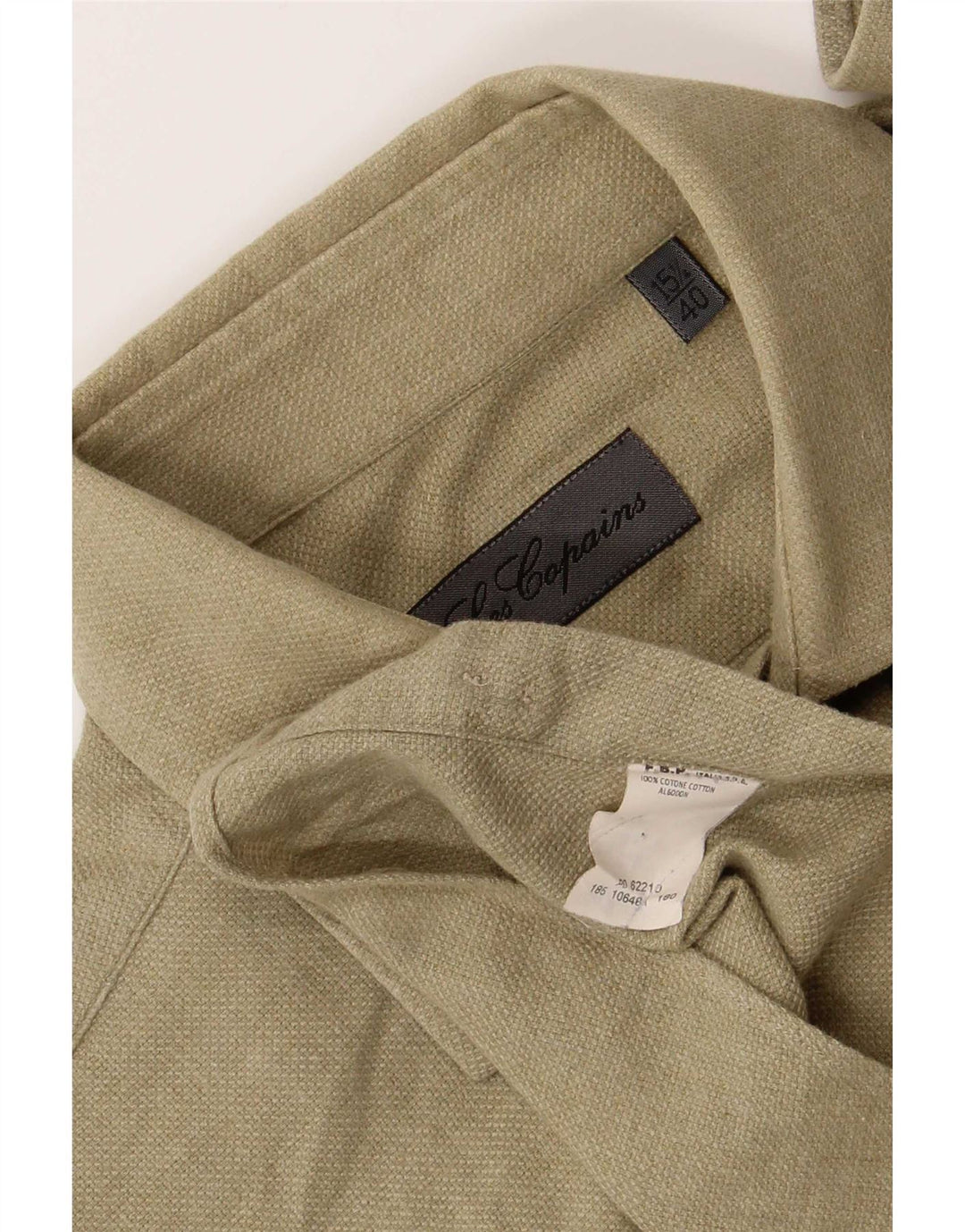 Camicia da uomo vestibilità regolare Les Copains taglia 15 1/2 40 cotone verde medio
