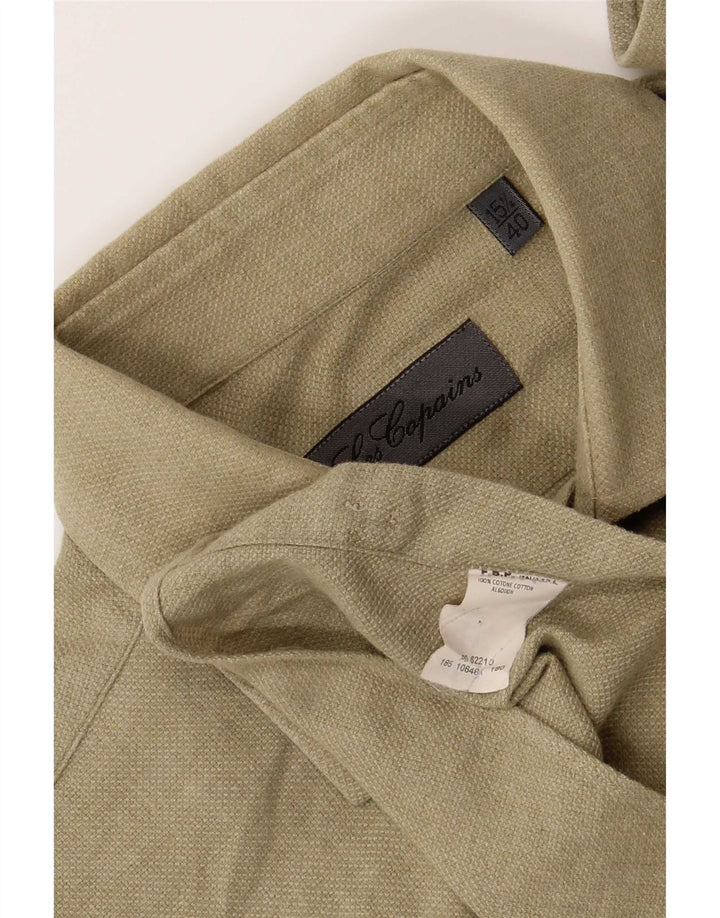 Camicia da uomo vestibilità regolare Les Copains taglia 15 1/2 40 cotone verde medio