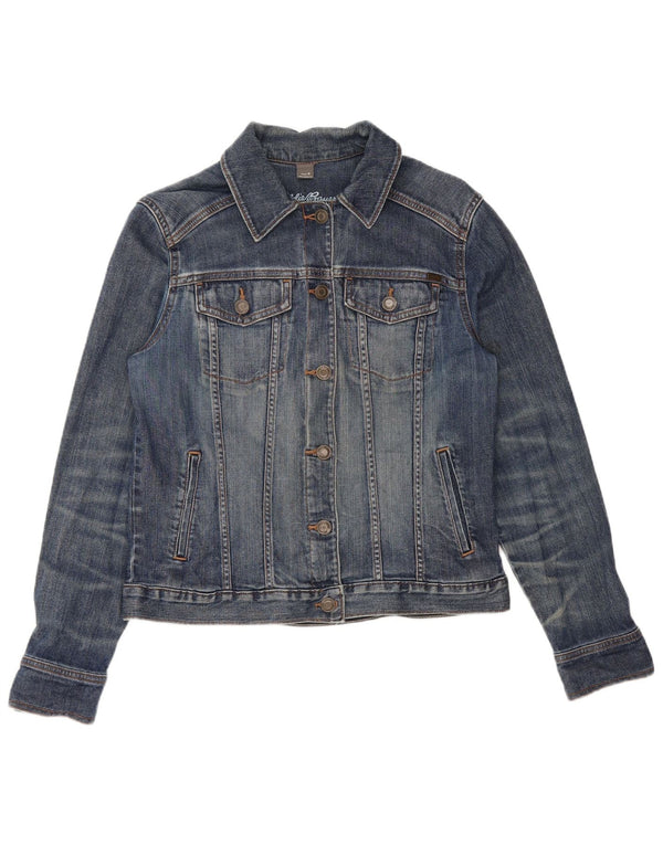 Giacca in denim da donna Eddie Bauer UK 14 cotone blu medio