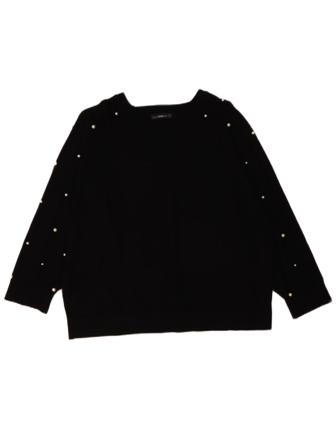 Maglione maglione oversize con scollo a barca da donna Zara UK 14 medio nero