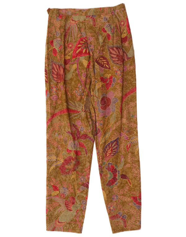 Pantaloni casual affusolati da donna Blues Club UK 12 medi W26 L27 Beige floreale