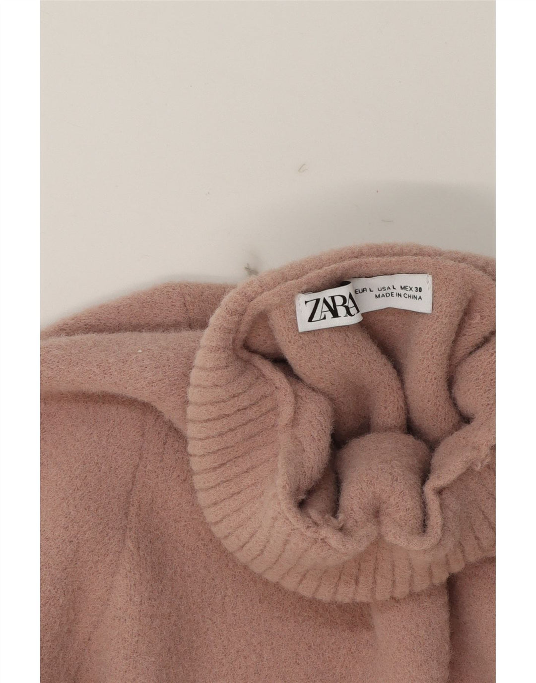 ZARA Womens Turtle Neck Jumper Sweater UK 14 Large Pink Vintage Zara and Second-Hand Zara from Messina Hembry 