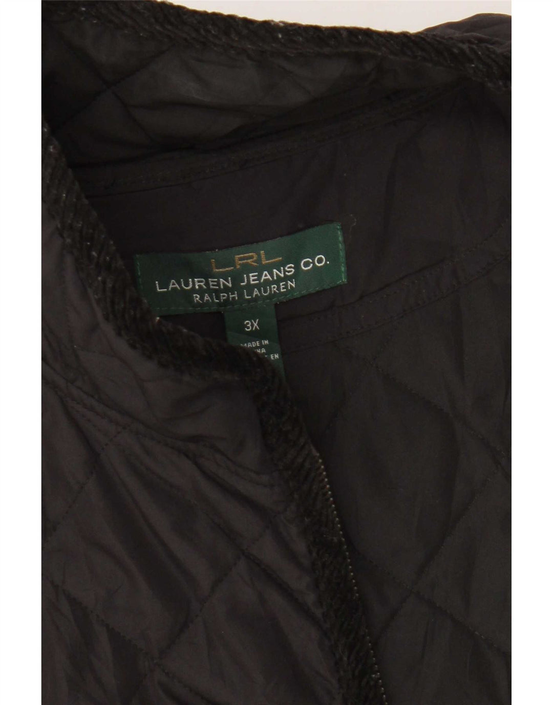 Gilet trapuntato da donna Ralph Lauren UK 22 3XL poliestere nero