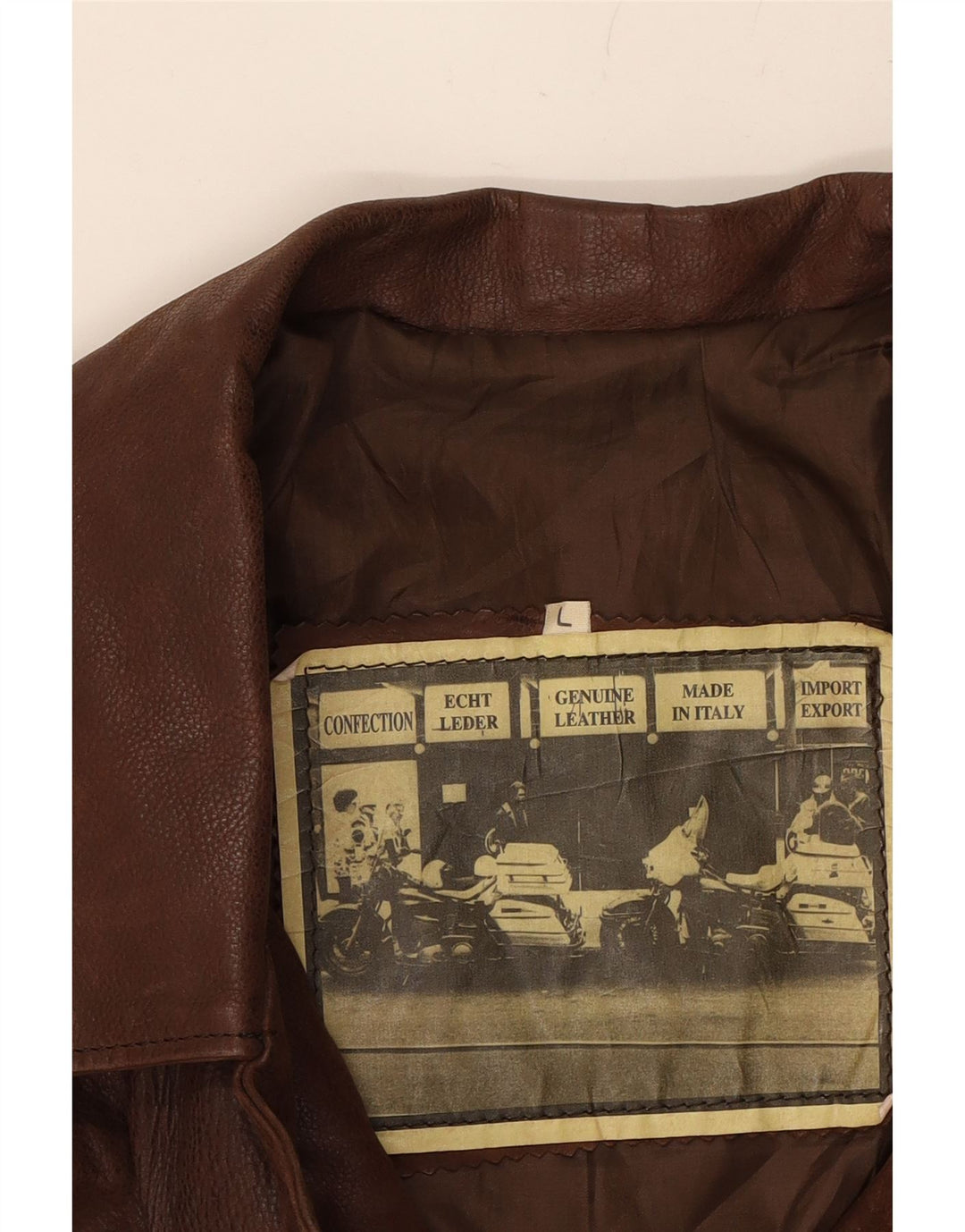 VINTAGE Womens Leather Jacket UK 14 Large Brown Leather Vintage Vintage and Second-Hand Vintage from Messina Hembry 