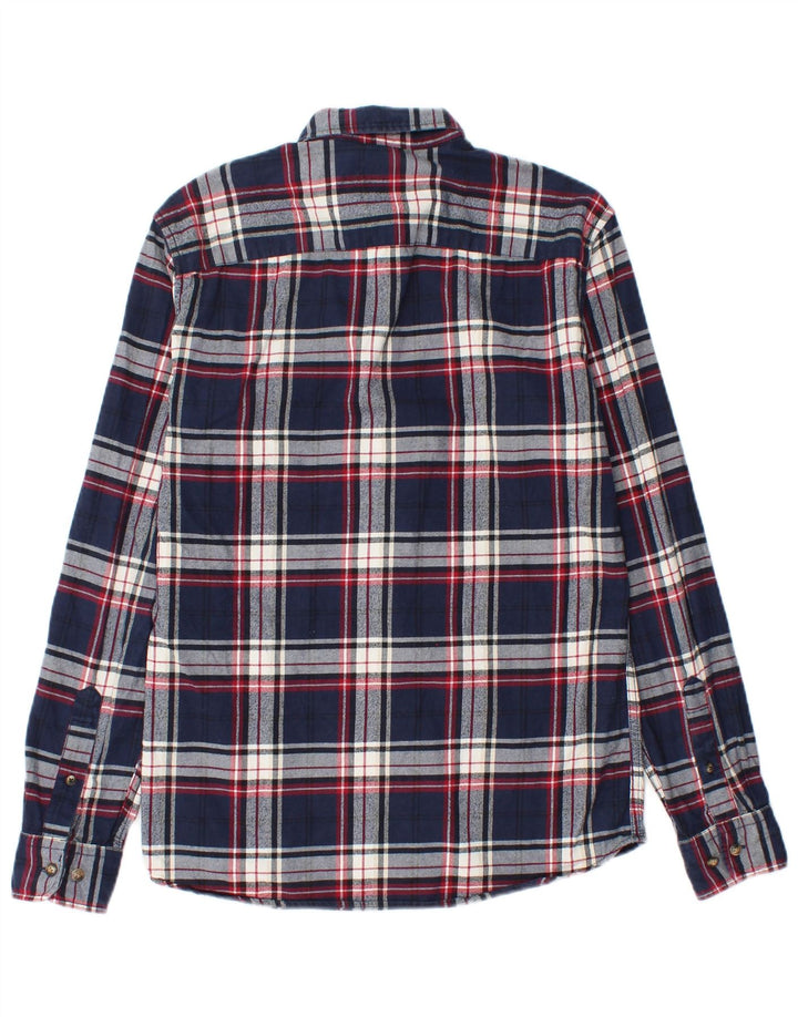 Camicia da uomo in flanella Jack & Jones XS in cotone a quadri blu navy