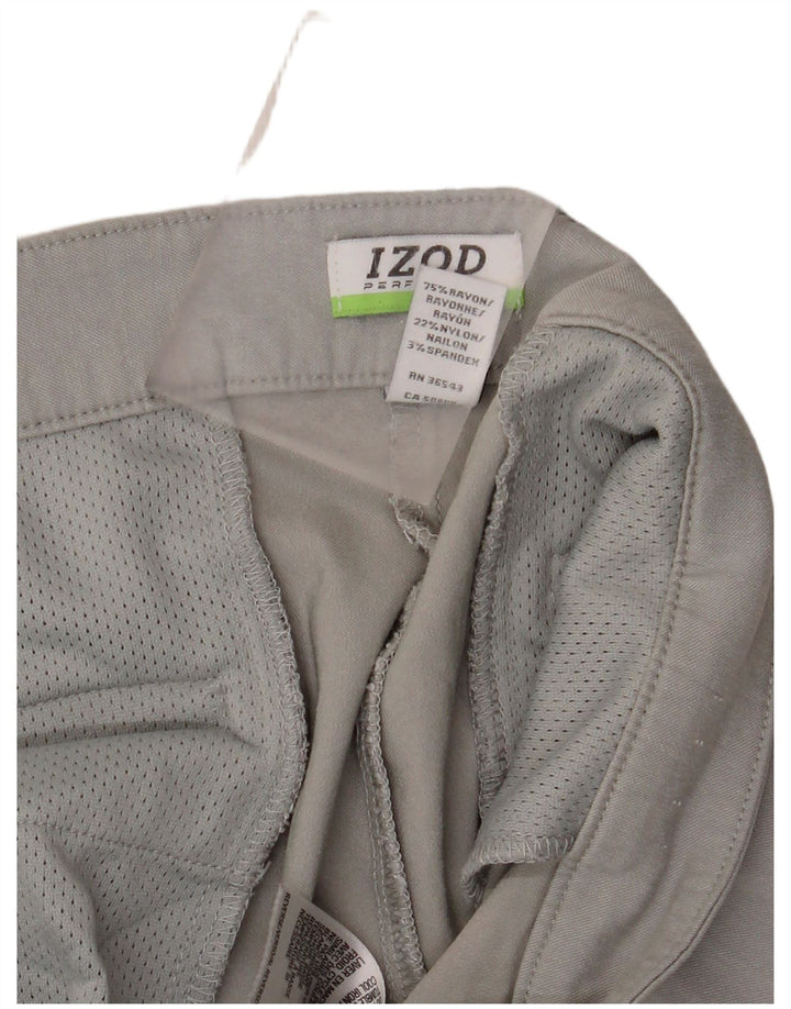 Pantaloni chino dritti da donna IZOD US 14 XL W38 L30 Rayon grigio