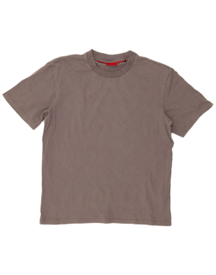 T-shirt da uomo Hugo Boss Top grande in cotone grigio