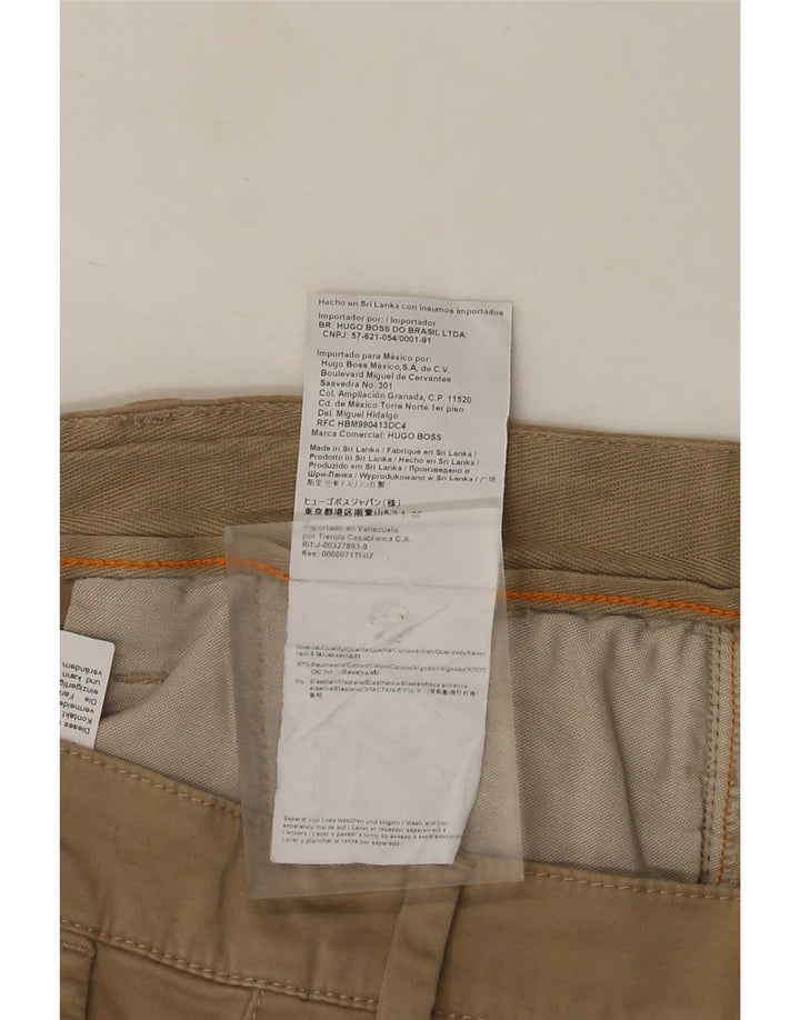 Pantaloncini chino da uomo Hugo Boss W35 grandi in cotone beige