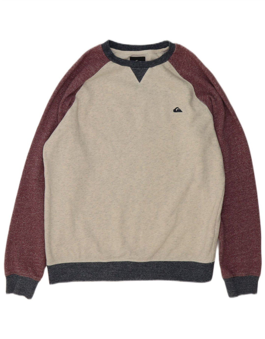 Felpa da uomo Quiksilver Maglione in cotone color block bordeaux medio