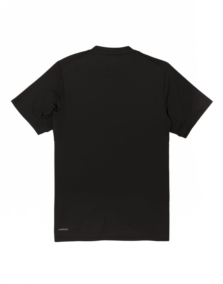 T-shirt da uomo Adidas Top media sportiva in poliestere nero