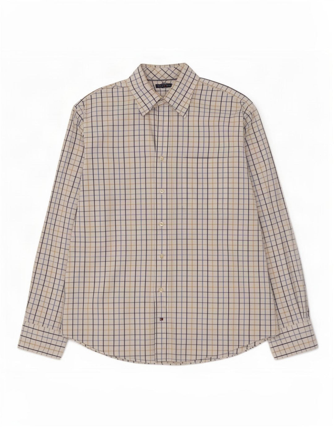 Camicia da uomo Tommy Hilfiger taglia 16 1/2 grande motivo a quadri multicolore
