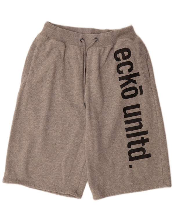 Pantaloncini sportivi grafici da donna Ecko Unltd UK 22 3XL Cotone chiazzato grigio